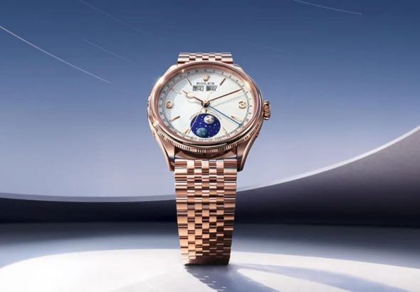 Replica Rolex Padellone Rose Gold Front View