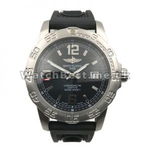 Copy Breitling Colt Quartz Black Quarter Arabic Dial Black Rubber Strap Watches