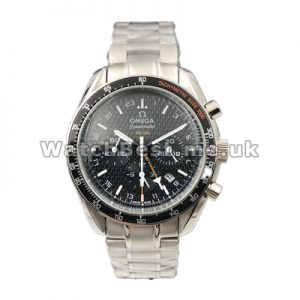 Steel Omega Speedmaster Racing Replica Watches Black Carbon Dial Sale For UK