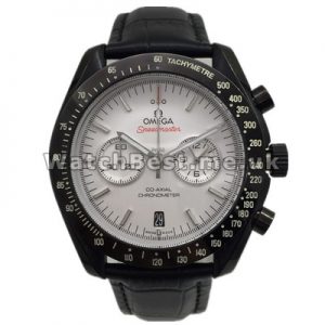Unique Black Ceramic Cases Omega Speedmaster White Dials Copy Moonwatches For Men