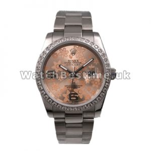 Brief Rolex Datejust Pink Floral Arabic Dial 36MM Copy Watches