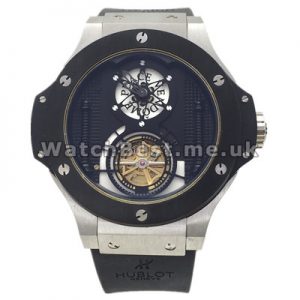 Special Automatic 46MM Hublot Fake Watches For Men With Black Dials UK Sale