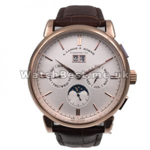 Fashionable Rose Gold Steel Cases 45MM Replica A.Lange  Sohne Saxonia Annual Calendar Watches Sales For Men