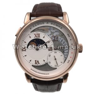 Stable Swiss Automatic Male A.Lange  Sohne Lange 1 Moon Phase Fake Watches With Rose Gold Steel Cases