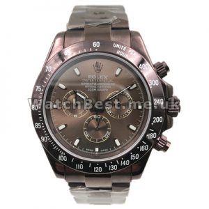 Creative Coffee Steel Cases And Bracelets Male Rolex Daytona II Fake Watches With Coffee Dials Sales