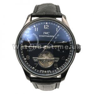 Mysterious Male Swiss Automatic Movements Replica IWC Portuguese Watches Online With Black Steel Cases