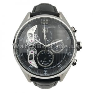 Smooth Black Crocodile Straps Replica Tag Heuer Mikro Tourbillons Watches With Steel Cases For Men Online