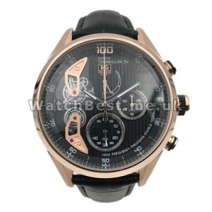 Stylish Swiss Rose Gold Steel Cases Male Tag Heuer Mikro Tourbillons Fake Watches With Black Straps For Sale