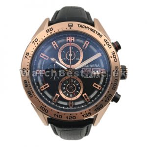 Swiss 46MM Male Black Dials Tag Heuer Carrera Replica Quartz Watches Online