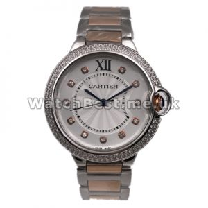 Legible Blue Hands 36MM Replica Ballon Bleu De Cartier Watches With Rose Gold  Steel Bracelets