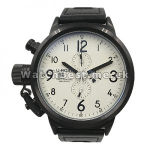 Male U-Boat Italo Fontana Replica Black Arabic Numerals Watches With Black Steel Cases