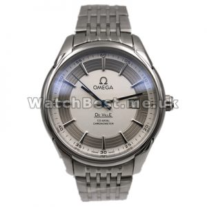 Practical Blue Seconds Hands Male Omega De Ville Fake Watches Online With White Dials
