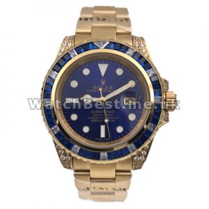 Male Fashionable 40MM Fake Rolex Submariner Watches With Gold Steel Cases Set Auger