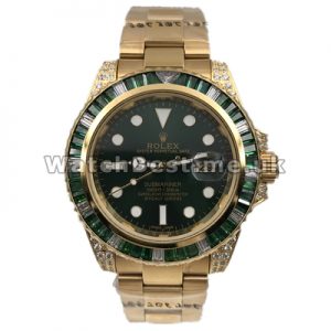 Glorious 40MM Green Dials Rolex Submariner Fake Male Watches With Automatic Movements Online
