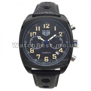 Sturdy Cheap UK Black Dials Tag Heuer Monaco Copy Watches Especially For Men
