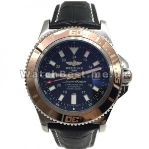 Black Dials Breitling SuperOcean Heritage Copy Watches With Black Cowhide Straps UK