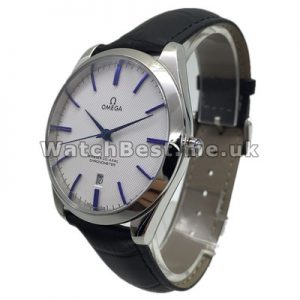 Distinctive Male Omega De Ville Hour Vision Copy Watches With White Dials And Blue Hands