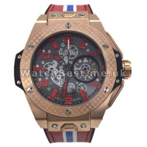 Male 48MM Hublot Fake Watches With Rose Gold  Steel Cases Popular Sale UK