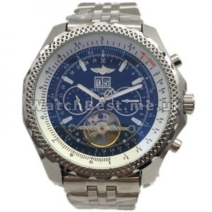 Popular 48MM UK Breitling Bentley Replica Watches With Blue Dials Sale For Men