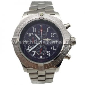 Functional Quartz Breitling Super Avenger Copy Watches With Black Dials And Small Red Hands