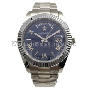 Pretty 41MM Rolex Day-Date II Roman Numerals Fake Watches With Blue Dials UK Online