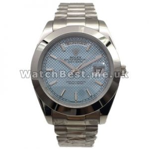 Delicate Light Blue Rolex Day-Date II Automatic Copy Watches With Silver Hands And Indexes
