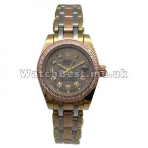 Charming Female 28MM Rolex Pearlmaster Copy Watches With Gray Dials And Diamond Indexes