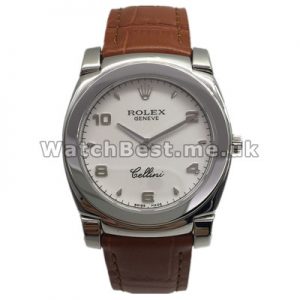 Swiss Luxury White Gold Cases Rolex Cellini Replica Watches With White Dials Men Sale