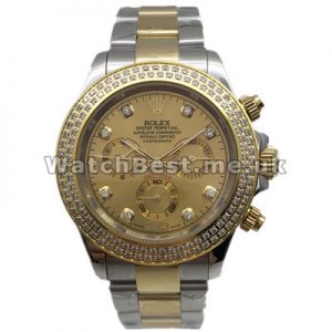 Automatic 40MM Rolex Daytona Copy Watches UK With Steel  Yellow Gold Bracelets
