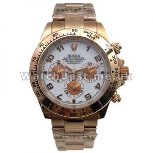 Swiss Male Quartz Rolex Daytona Replica Watches With Rose Gold Cases And Bracelets