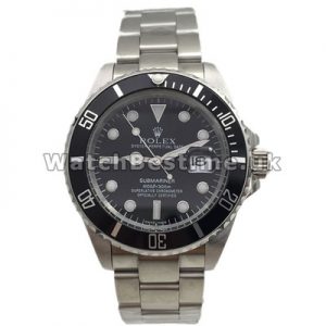 Popular 40MM Steel Bracelets Rolex Submariner Copy Watches With Black Dials Men Online