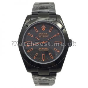 Fashionable Cool 40MM Fake Rolex Milgauss Watches With Black Tungsten Steel Cases And Bracelets
