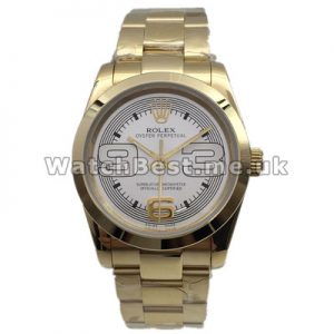 Classic UK Yellow Gold Cases Rolex Datejust Fake Watches With White Dials Hot Sale