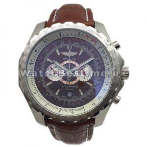Brown Leather Straps UK Breitling Bentley Brown Dials Replica Watches For Men Online