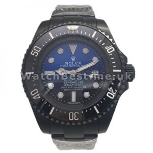 Automatic UK Black Ceramic Bezels Rolex Deepsea Replica Watches With Blue  Black Dials