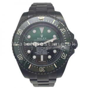 Powerful Waterproof Rolex Deepsea Green Ceramic Bezels Fake Watches With Green  Black Dials