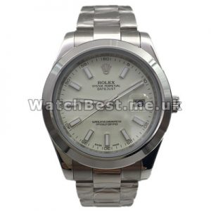 New Male Elegant Rolex Datejust II Replica Watches UK With White Gold Cases And Bracelets