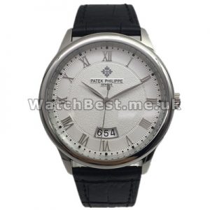 Roman Numerals UK Patek Philippe Calatrava Replica Watches With White Dials