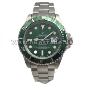 Eye-catching UK Green Dials Rolex Submariner Fake Watches 40MM With Green Bezels