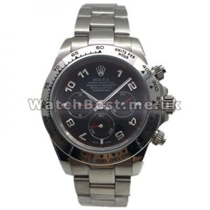 Classic Black Dials Rolex Daytona Replica Watches For Men With Steel Bracelets