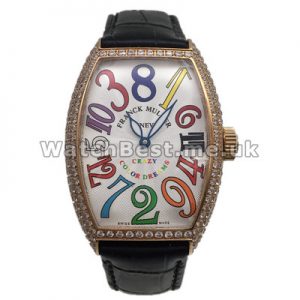 Popular Automatic Franck Muller Crazy Hours Replica Watches With Rose Gold Cases Set Auger Steel