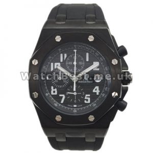 Cool Black Dials UK Arabic Numerals Audemars Piguet Royal Oak Offshore Copy Watches With Black Steel Cases