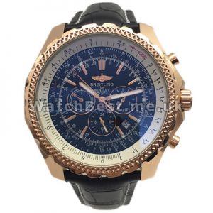 Swiss Luxury Black Dials Breitling Bentley Copy Watches With Rose Gold  Steel Cases For UK