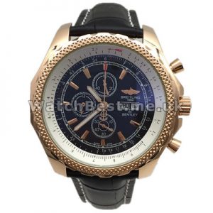 Fashionable Male Black Dials Breitling Bentley Fake Watches With Black Crocodile Straps UK