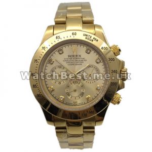Fashionable Champagne Dials Quartz Rolex Daytona Replica Watches With Diamond Indexes UK