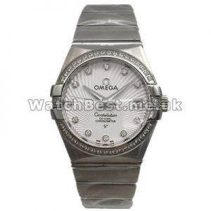 Attractive Diamond Indexes 35MM Omega Constellation Fake Watches With Steel Cases And Bracelets
