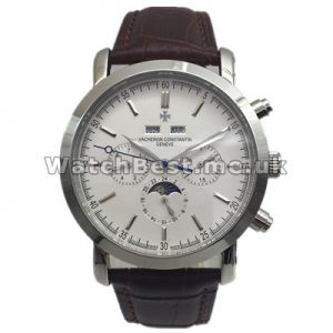 Hot-selling White Butyl Dials Vacheron Constantin Overseas Fake Watches With Steel Cases