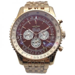 Valuable Rose Gold Steel Cases 46MM Breitling Navitimer Copy Watches With Coffee Dials