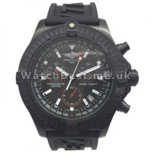 Solid Black Steel Cases Male 49MM Breitling Avenger Seawolf Fake Watches With Black Dials
