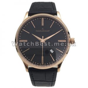 Classic Black Dials Jaeger-LeCoultre MASTER ULTRA THIN Copy Watches With Black Straps UK